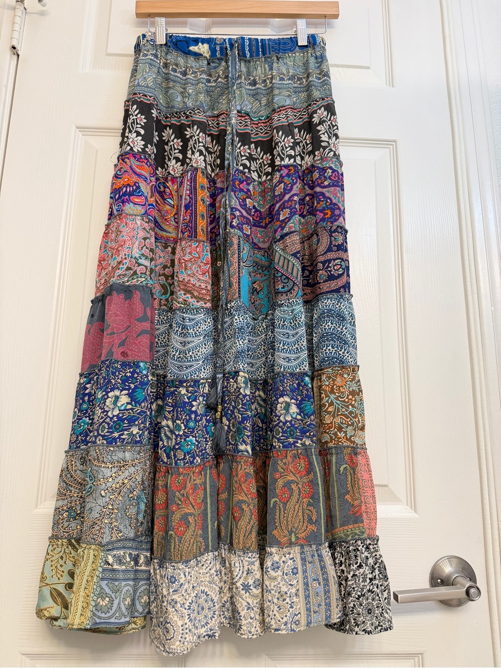 Karma Highway One Size Patchwork Boho Maxi Skirt Festival Hippie - Picture 2 of 7